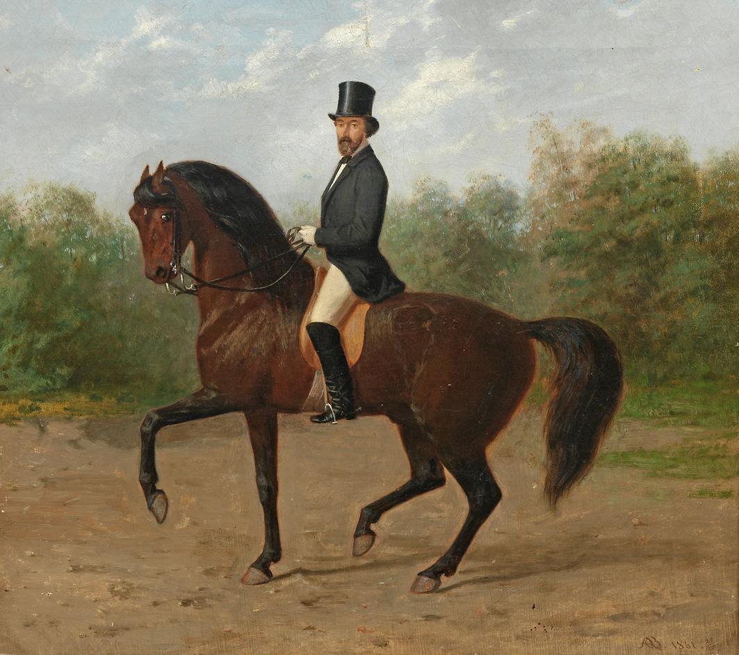Albert Becker: Reiter im Berliner Tiergarten, 1861